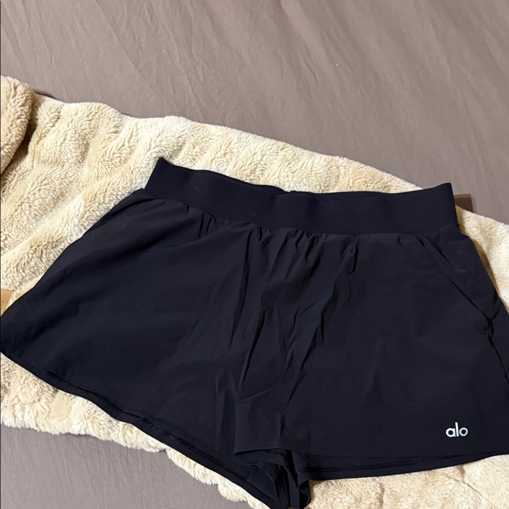 ALO Yoga Black Ribbed Shorts